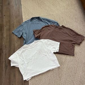 Abercrombie & Fitch soft essentials boxy tees - 3ct - size small - 100% cotton